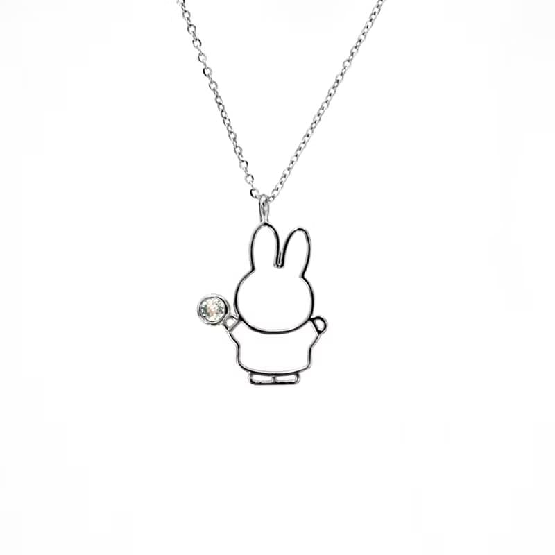 【Pinkoi x miffy】Miffy 白水晶奧地利水晶項鍊 | 四月誕生石