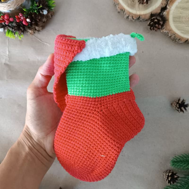 【數位】Crochet pattern Christmas stocking Grinch, Christmas amigurumi stocking
