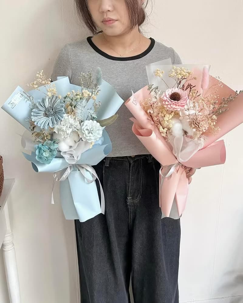 永生花束 香氛 向日葵 康乃馨 母親節 企業合作