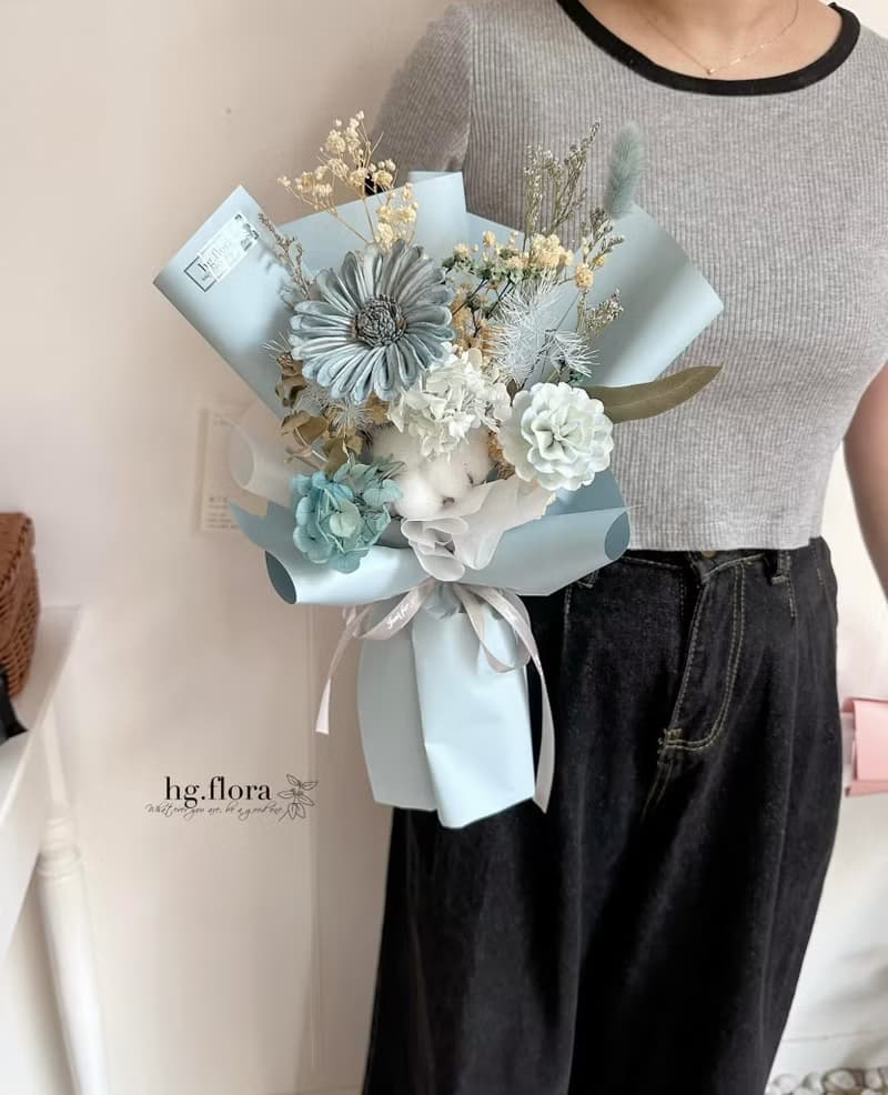 永生花束 香氛 向日葵 康乃馨 母親節 企業合作