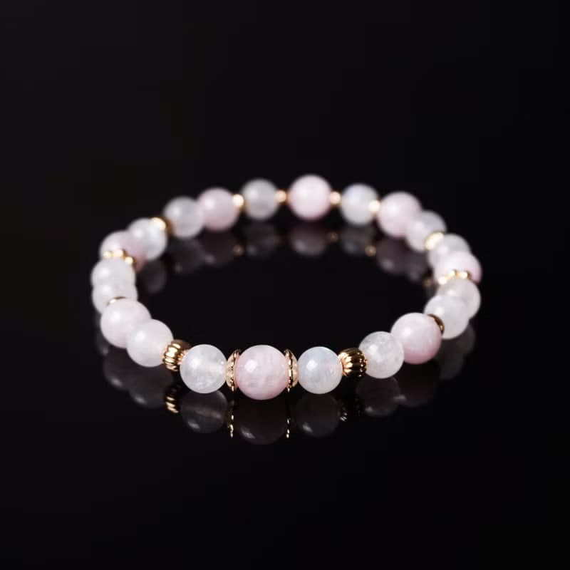輕設計系列 // 紫鋰輝石月光石 手鍊 // 愛 人緣 桃花 療癒