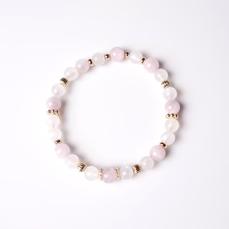 輕設計系列 // 紫鋰輝石月光石 手鍊 // 愛 人緣 桃花 療癒