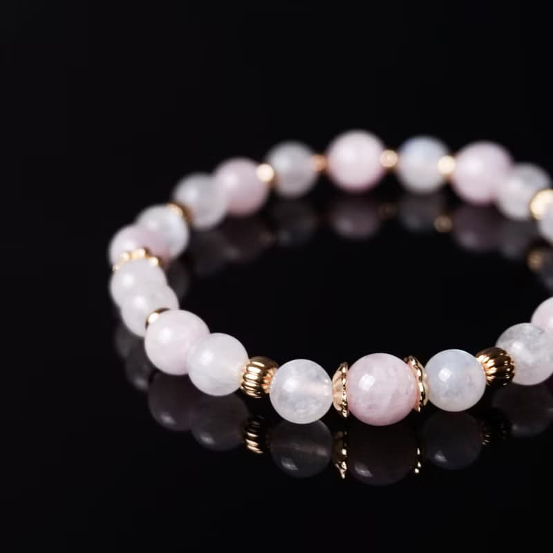 輕設計系列 // 紫鋰輝石月光石 手鍊 // 愛 人緣 桃花 療癒