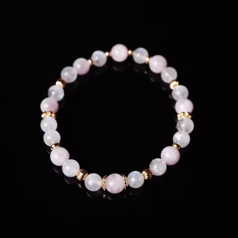 輕設計系列 // 紫鋰輝石月光石 手鍊 // 愛 人緣 桃花 療癒