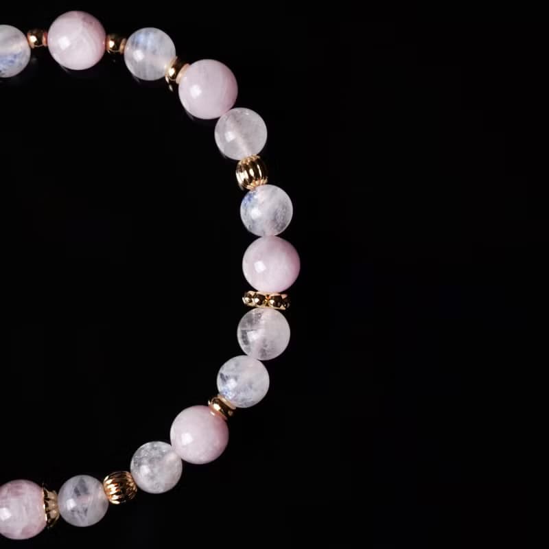 輕設計系列 // 紫鋰輝石月光石 手鍊 // 愛 人緣 桃花 療癒