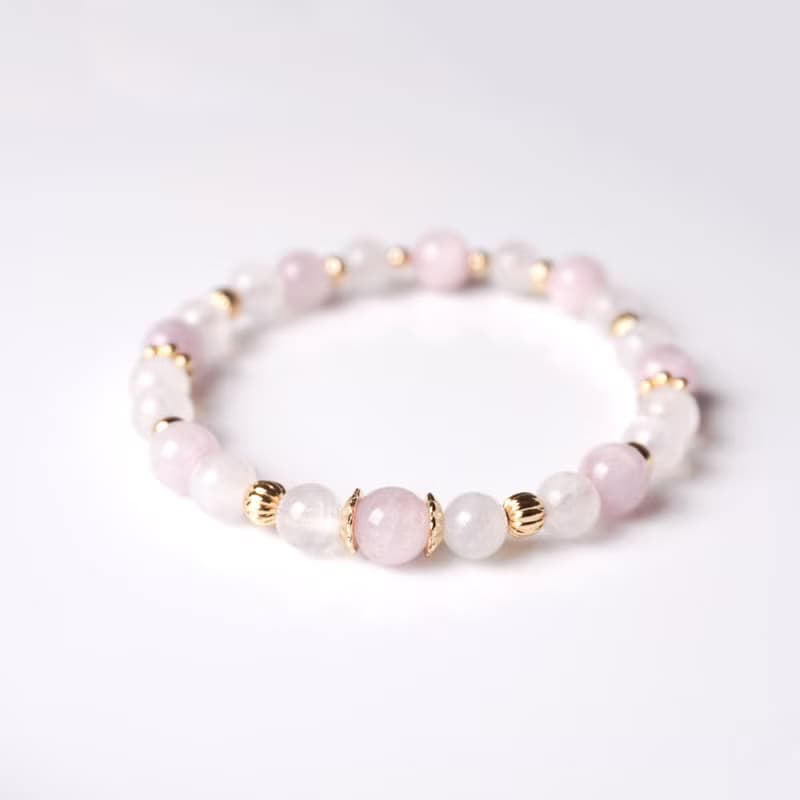 輕設計系列 // 紫鋰輝石月光石 手鍊 // 愛 人緣 桃花 療癒