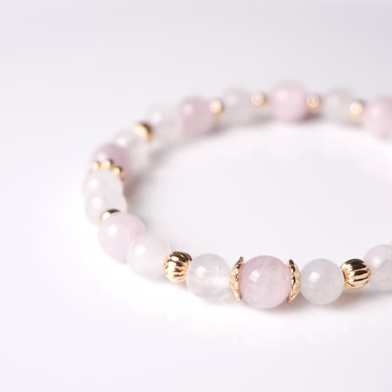 輕設計系列 // 紫鋰輝石月光石 手鍊 // 愛 人緣 桃花 療癒