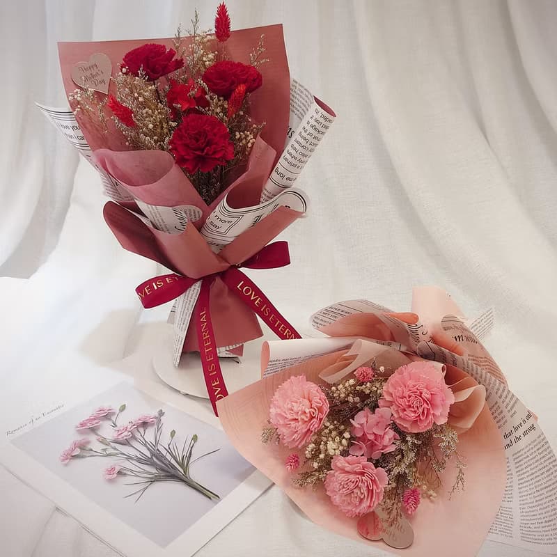 香氛索拉康乃馨love you花束 /母親節花束/永生花/乾燥花束/花束