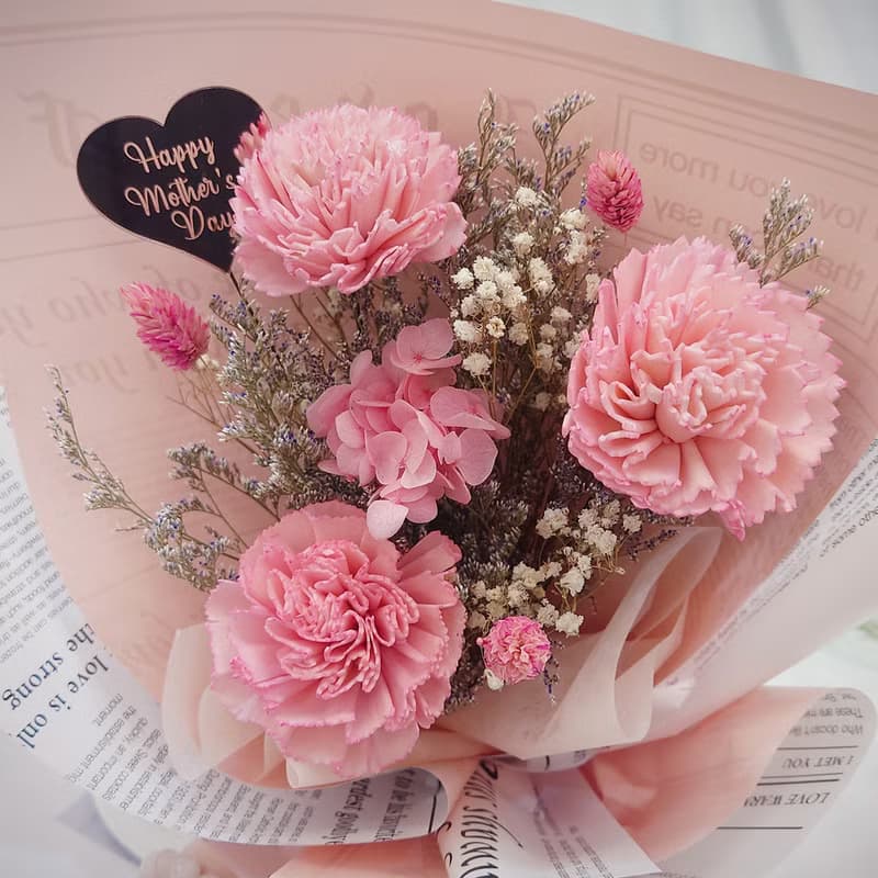 香氛索拉康乃馨love you花束 /母親節花束/永生花/乾燥花束/花束