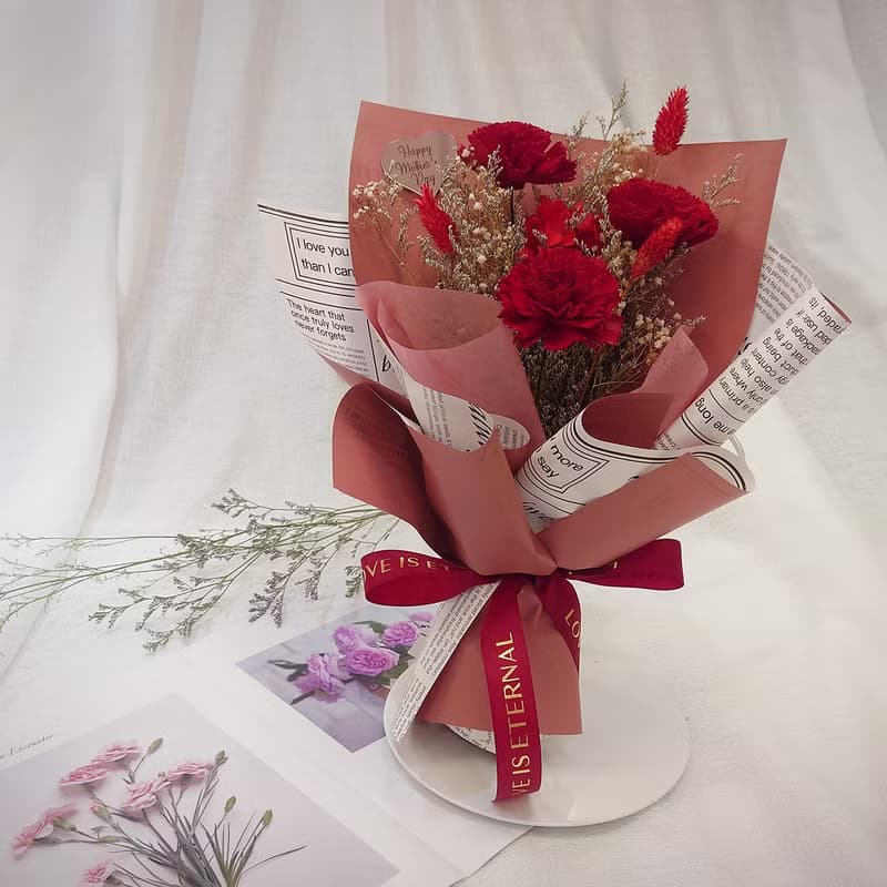 香氛索拉康乃馨love you花束 /母親節花束/永生花/乾燥花束/花束