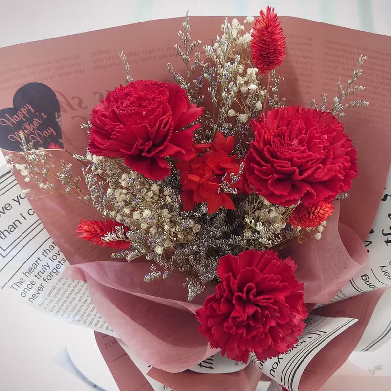 香氛索拉康乃馨love you花束 /母親節花束/永生花/乾燥花束/花束