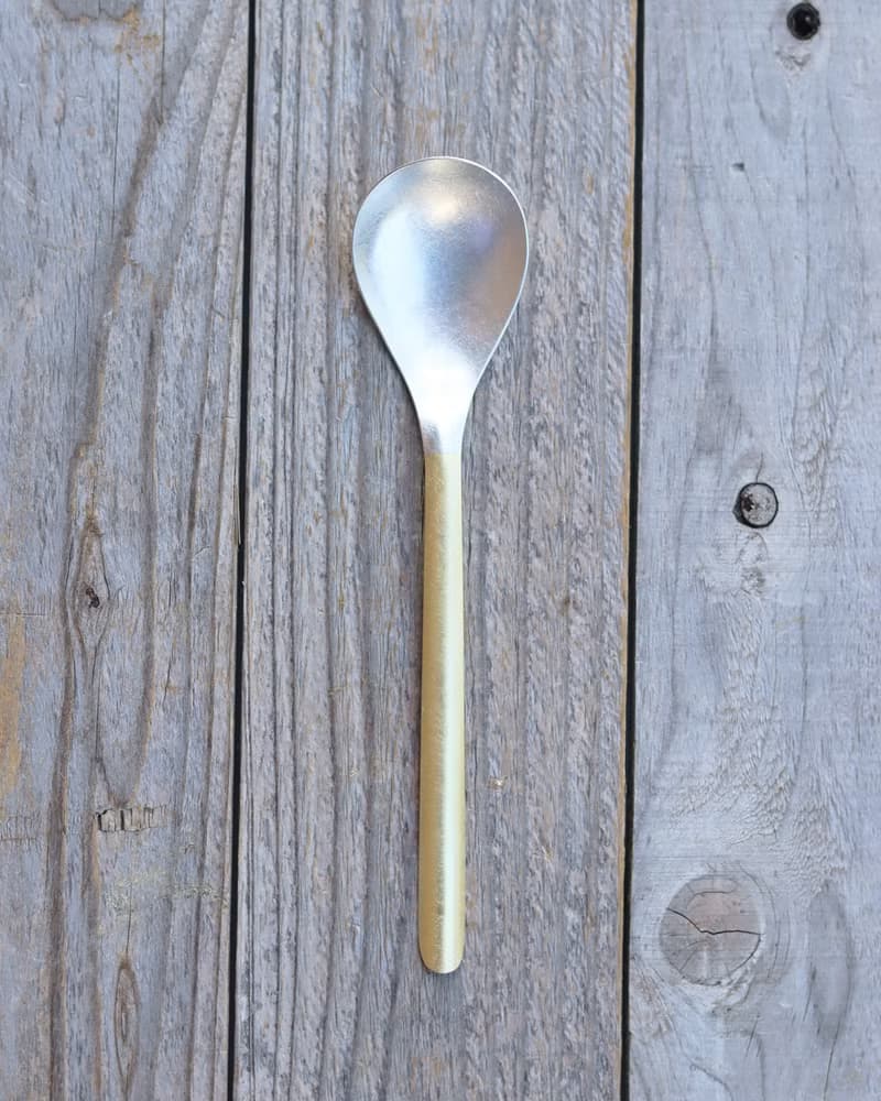 錘木紋 黃銅湯匙組 茶匙 S 2入