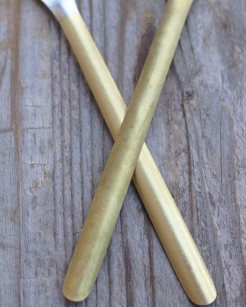 錘木紋 黃銅湯匙組 茶匙 S 2入