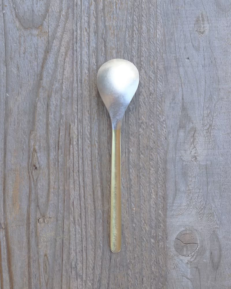 錘木紋 黃銅湯匙組 茶匙 S 2入