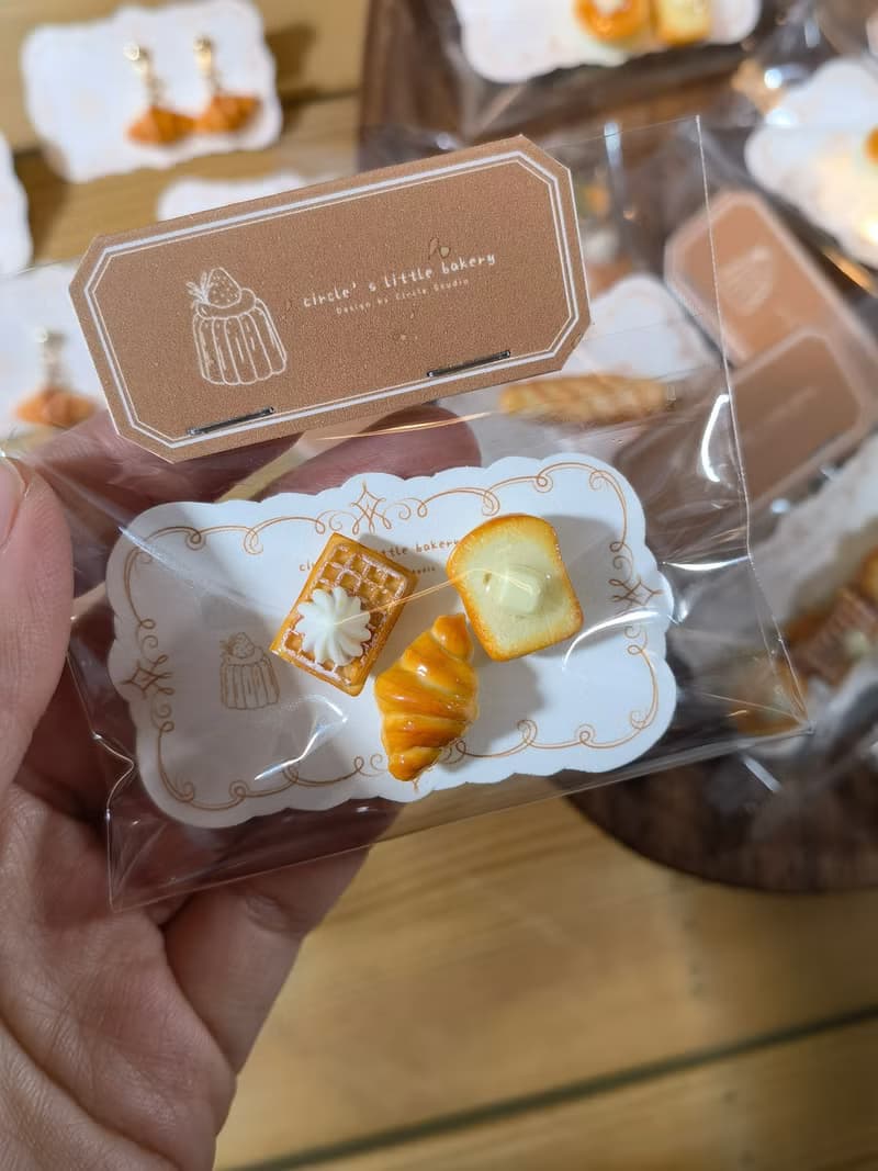 circle微縮麵包手作趣致個性法棍耳環吐司牛角包小眾創意顯瘦耳夾
