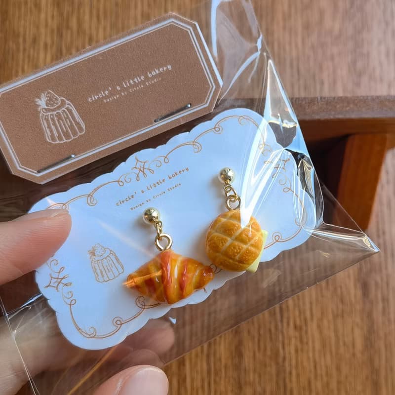 circle微縮麵包手作趣致個性法棍耳環吐司牛角包小眾創意顯瘦耳夾