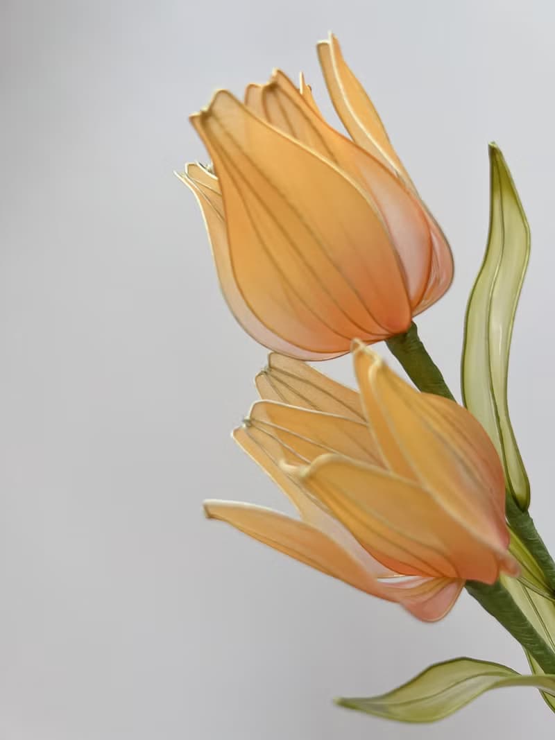 寄語花箋 橘 樹脂鬱金香花飾