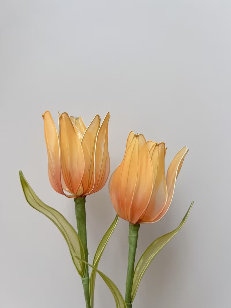 寄語花箋 橘 樹脂鬱金香花飾