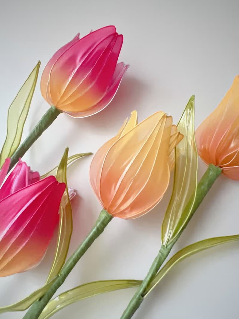 寄語花箋 橘 樹脂鬱金香花飾