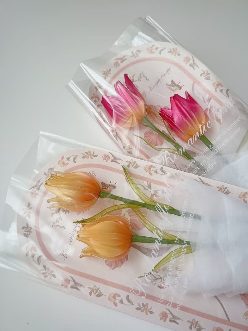 寄語花箋 橘 樹脂鬱金香花飾