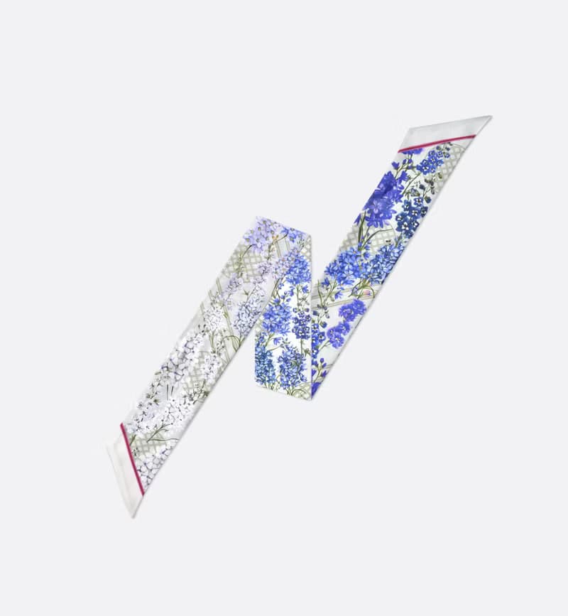 【Ven & Qu】飛燕草花日絲巾 6×110cm – 優雅印花