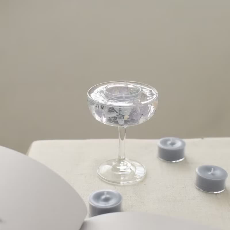 /高腳杯果凍燭台/香氛 蠟燭 儀式感 情人節 花 乾燥花 七夕 生日