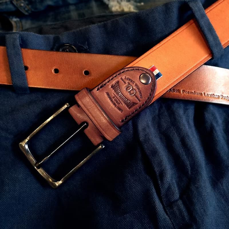 義大利植鞣牛皮帶 真皮腰帶 美式針扣男士休閑褲帶【可刻英文名】