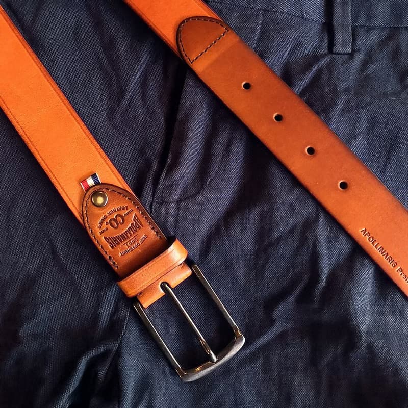 義大利植鞣牛皮帶 真皮腰帶 美式針扣男士休閑褲帶【可刻英文名】