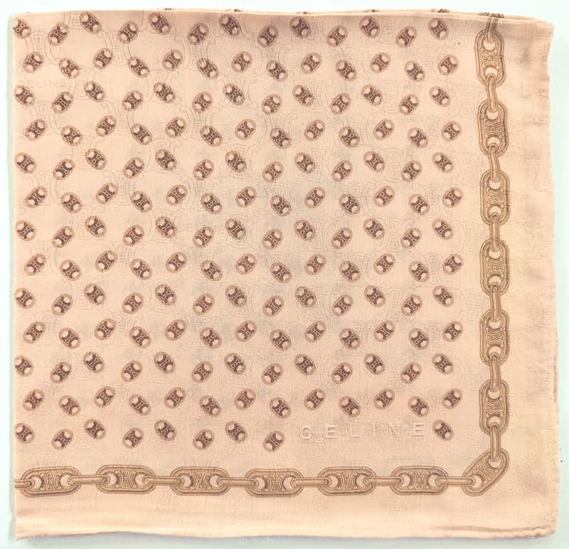 Celine Vintage Scarf Monogram Logo 23 x 22 inches 赛琳