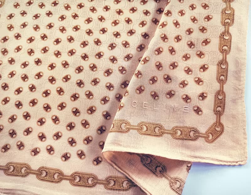 Celine Vintage Scarf Monogram Logo 23 x 22 inches 赛琳