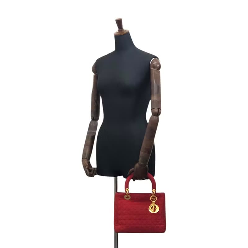 【 日本直送　名牌中古包 】Christian Dior クリスチャン ディオール カナージュ ハンドバッグ レッド ナイロン vintage cstet8