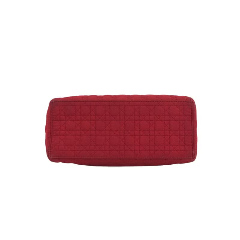 【 日本直送　名牌中古包 】Christian Dior クリスチャン ディオール カナージュ ハンドバッグ レッド ナイロン vintage cstet8