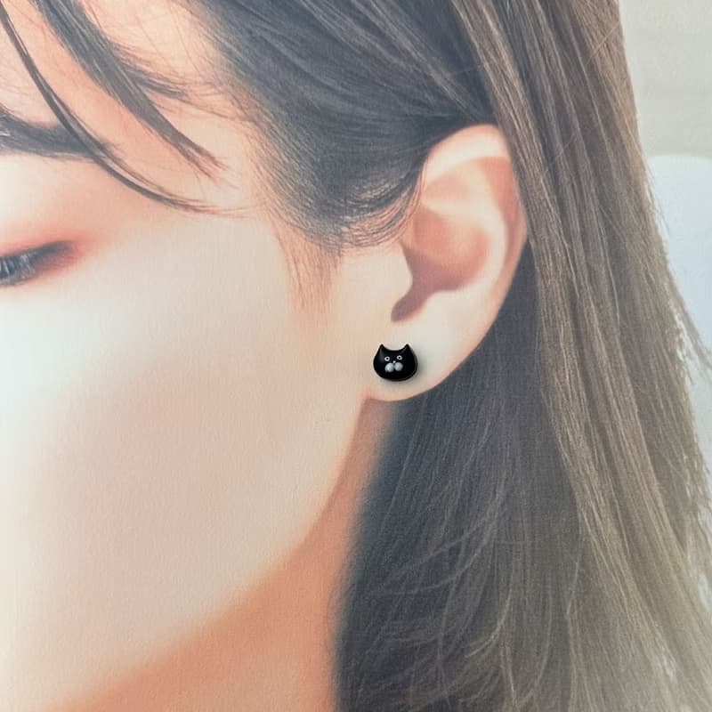 貓貓好朋友耳環 迷你款 | 黑、白