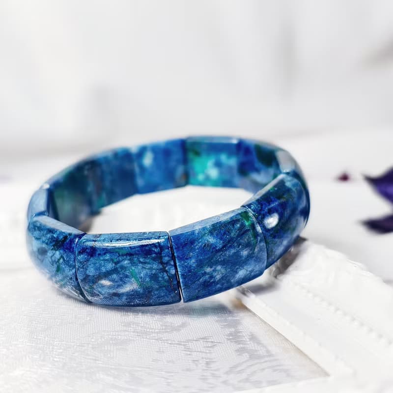 頂級鳳凰石 藍銅礦 松石 招財 收藏 鐲形手排 手鍊 單品 禮物