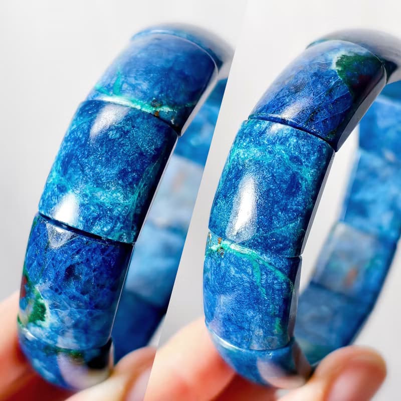 頂級鳳凰石 藍銅礦 松石 招財 收藏 鐲形手排 手鍊 單品 禮物