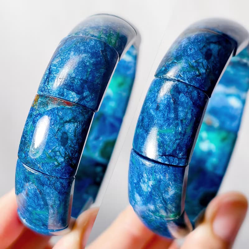 頂級鳳凰石 藍銅礦 松石 招財 收藏 鐲形手排 手鍊 單品 禮物