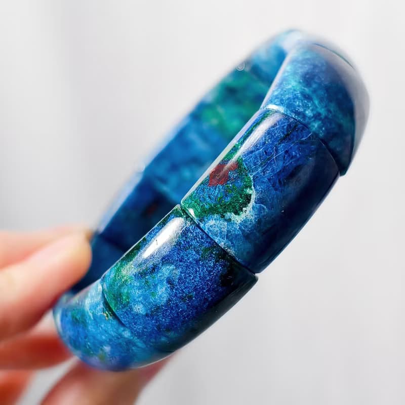 頂級鳳凰石 藍銅礦 松石 招財 收藏 鐲形手排 手鍊 單品 禮物