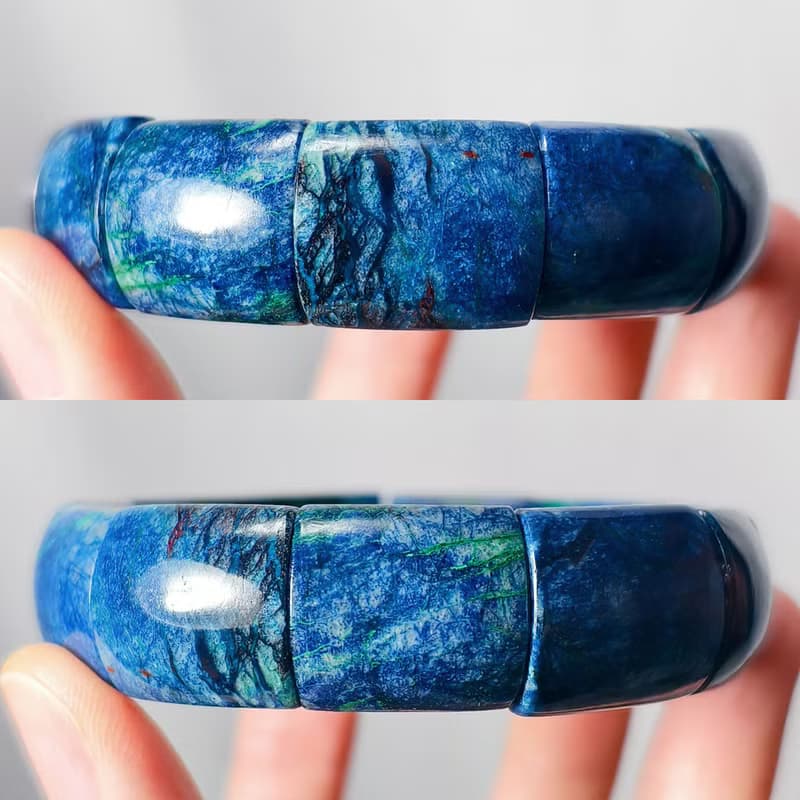 頂級鳳凰石 藍銅礦 松石 招財 收藏 鐲形手排 手鍊 單品 禮物