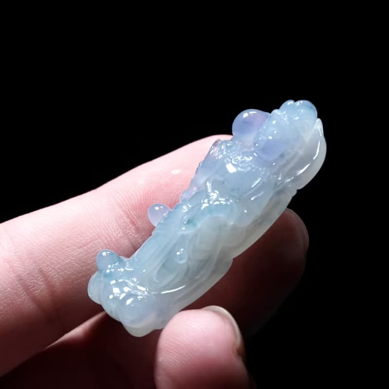 冰種紫羅蘭飄花翡翠精雕觀音菩薩 | 天然緬甸玉翡翠A貨 | 送禮
