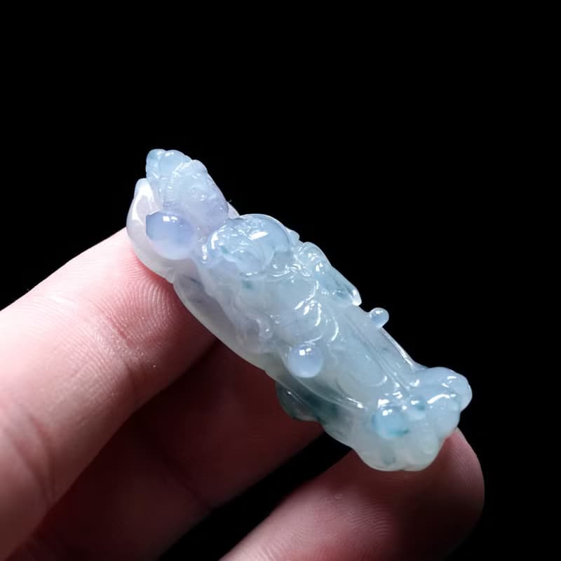 冰種紫羅蘭飄花翡翠精雕觀音菩薩 | 天然緬甸玉翡翠A貨 | 送禮
