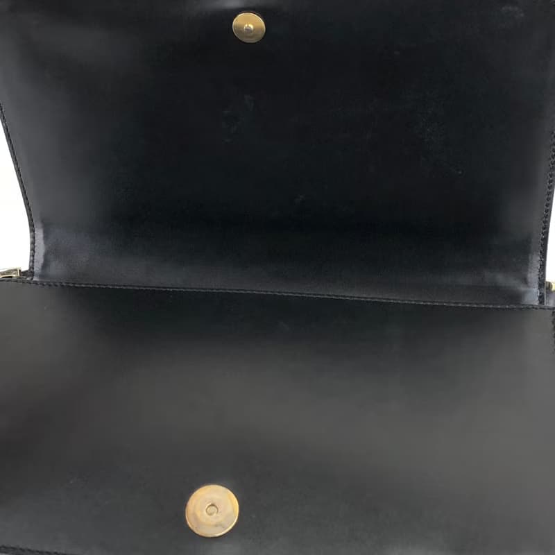 【 日本直送　名牌中古包 】CELINE セリーヌ ショルダーバッグ ブラック ロゴ 型押し レザー ミニバッグ vintage ヴィンテージ  z7yz82