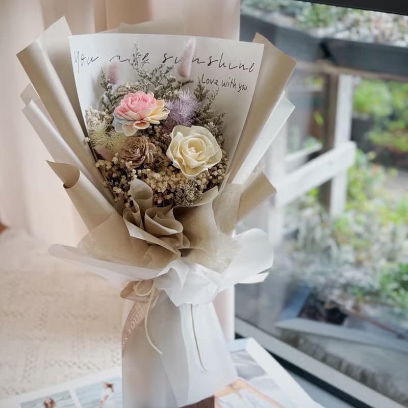 彩色索拉 乾燥花束. 情人節.七夕.父親節.節日送禮