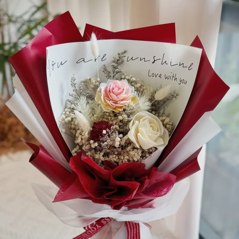 彩色索拉 乾燥花束. 情人節.七夕.父親節.節日送禮