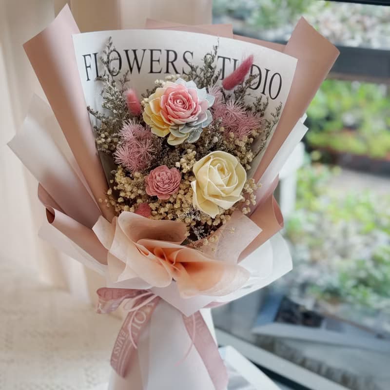 彩色索拉 乾燥花束. 情人節.七夕.父親節.節日送禮