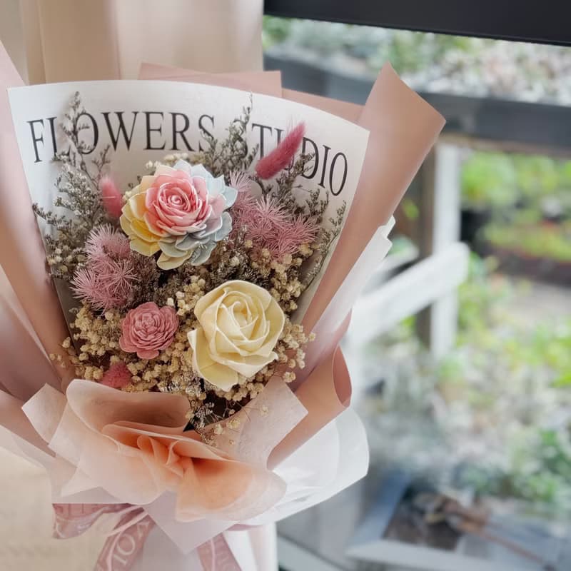 彩色索拉 乾燥花束. 情人節.七夕.父親節.節日送禮