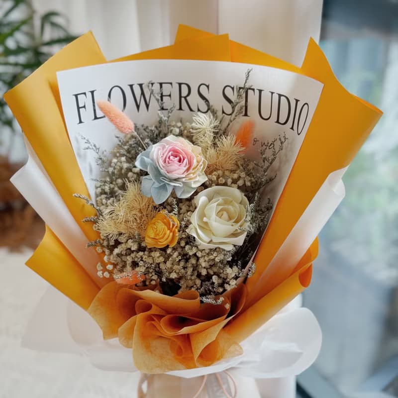 彩色索拉 乾燥花束. 情人節.七夕.父親節.節日送禮