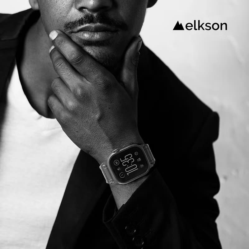 Elkson Apple Watch Fusion剛柔系列不銹鋼矽膠透氣錶帶44-49mm