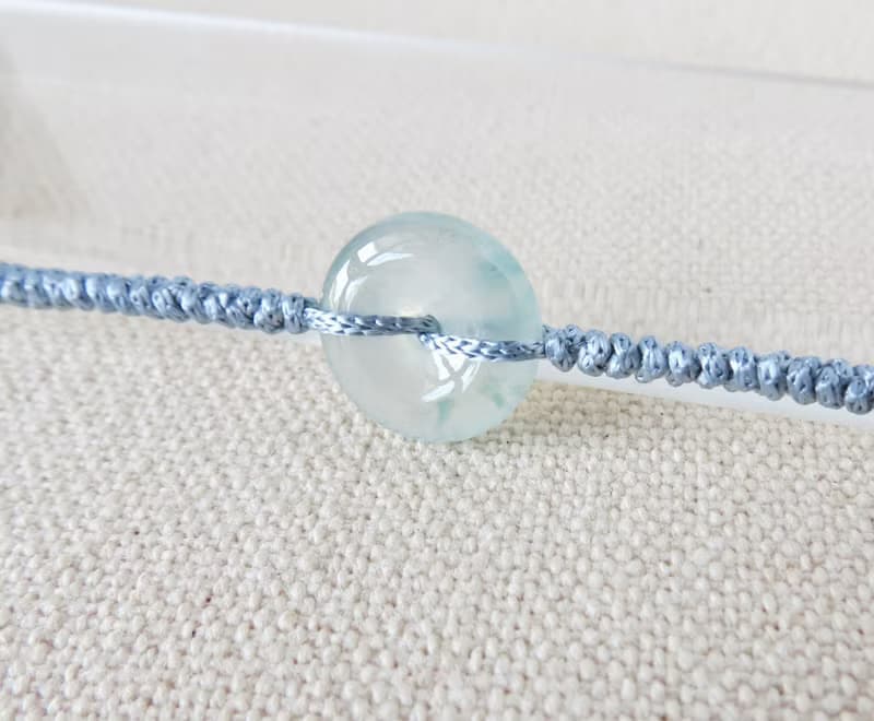 本命年【歲歲平安】冰飄花翡翠絲光編織手鍊*SW14*招財開運