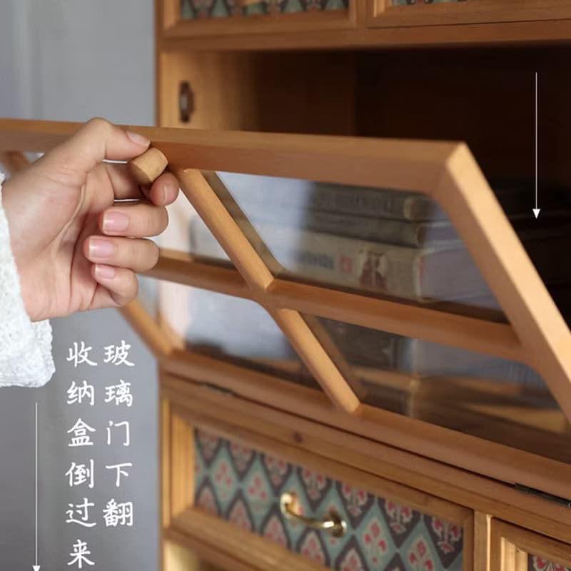 古典窗花紋樣 中古收納櫃 香水杯子復古儲物櫃