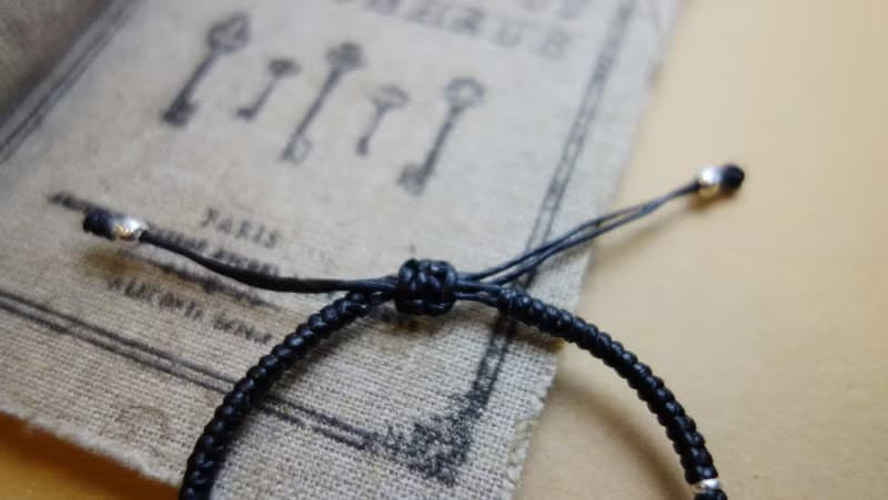 ~米+熊~ 套圈圈925純銀 蠶絲蠟線 編織細手鍊925 silver bracelet